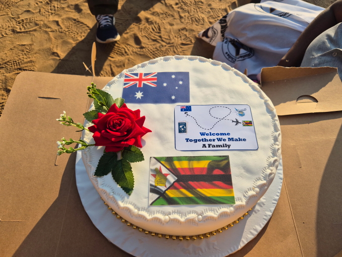 Cake of friendship between Zimbabwe and Australia