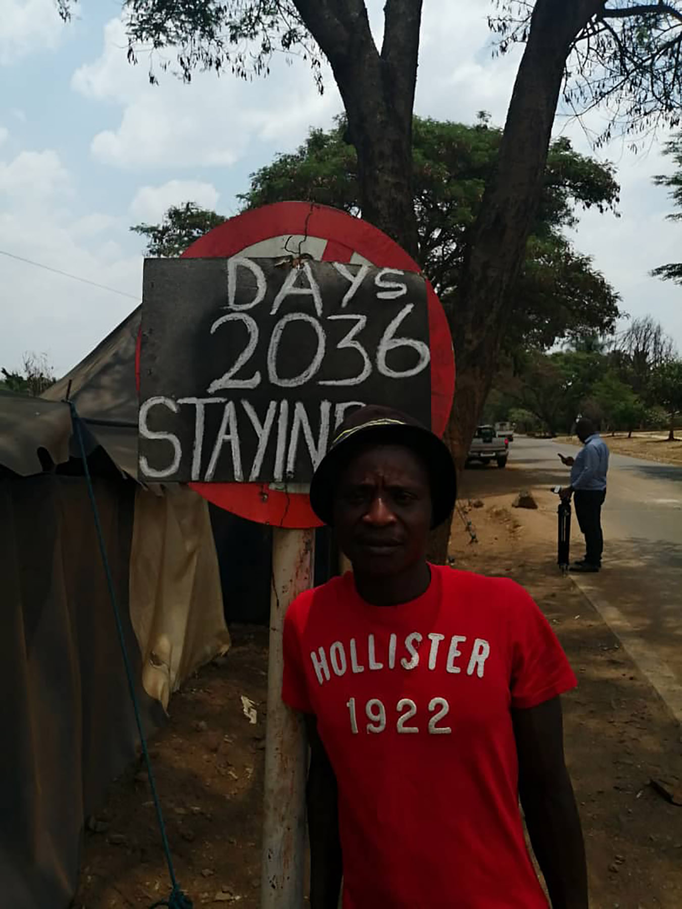 Long-term protester against sanctions, opposite the US Embassy, Harare, October 25, 2024.